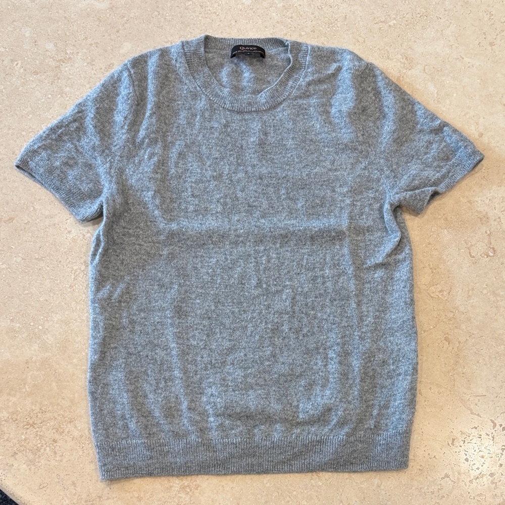 Quince Gray Cashmere Crewneck Sweater
